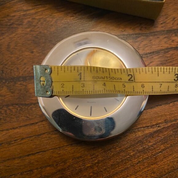 GUMPS Silver Travel Analog Alarm Clock Brand New in Box - Picture 3 of 6